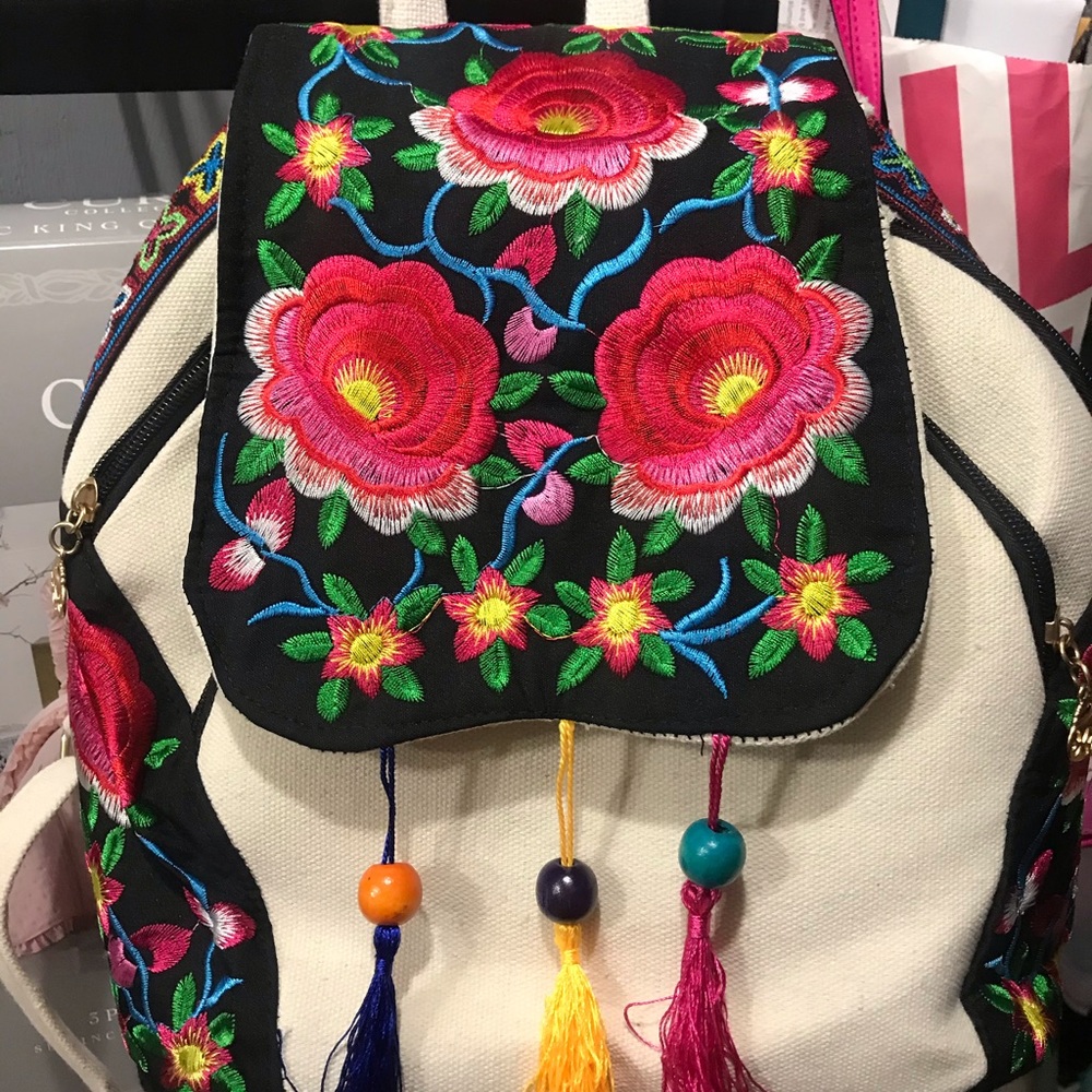 Embroidered backpack